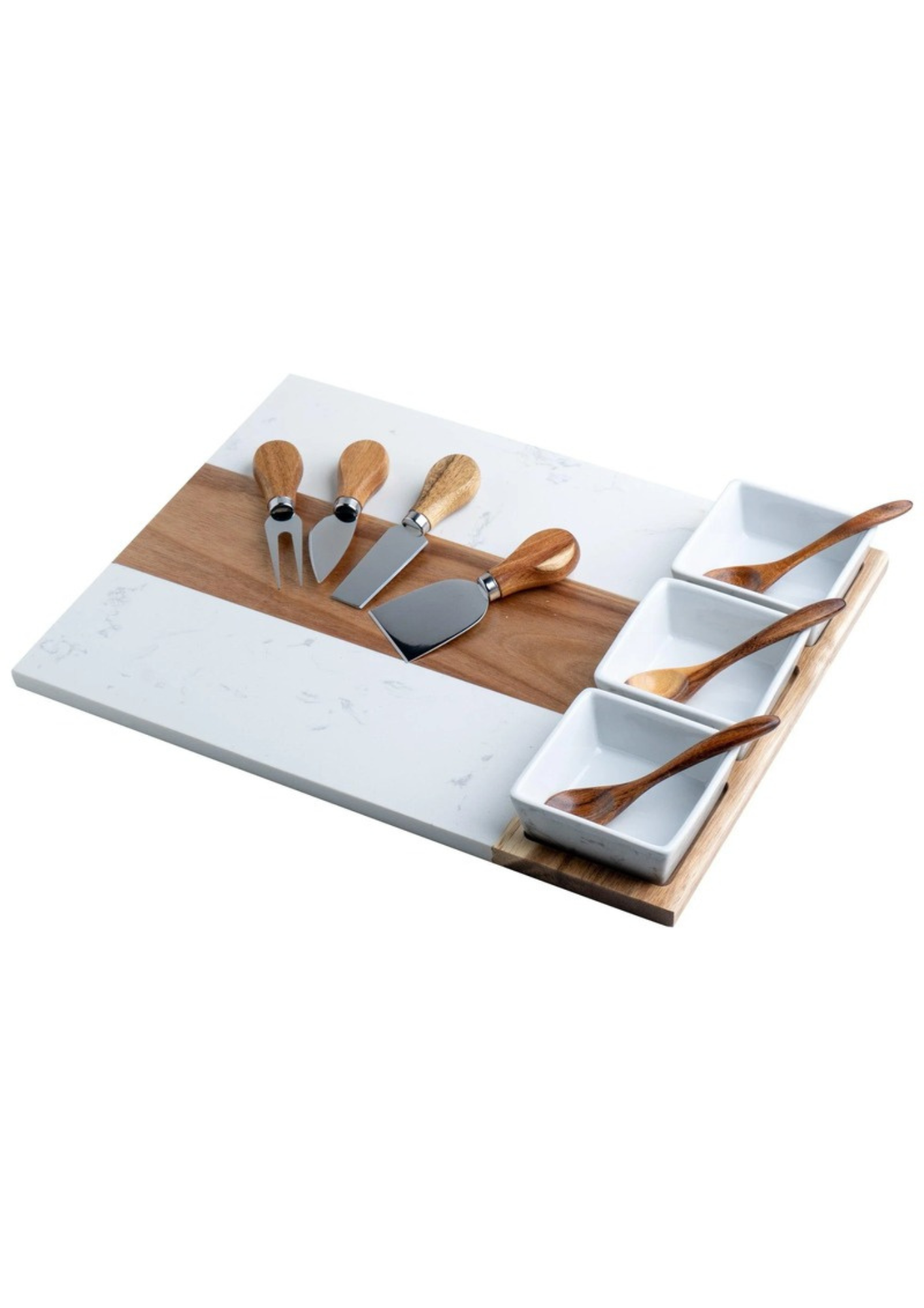 Custom Engraved Marble Charcuterie Board Set
