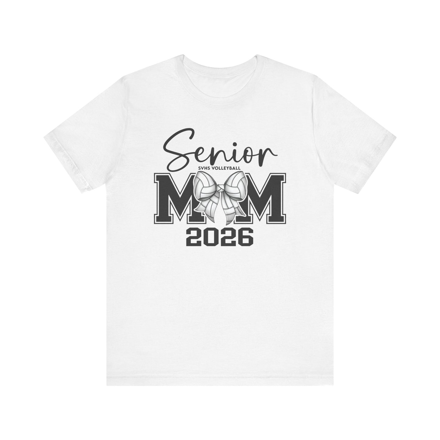 Senior Volley Bow Mom Tee (Front & Back Print)