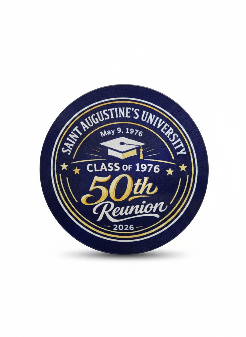 Saint Augustine's University — Class of 1976 | 50th Reunion Commemorative Glass Cutting Board