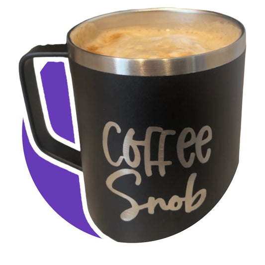 Coffee Snob | Engraved 12oz Powder Coated Coffee Mug