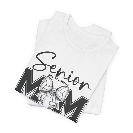 Senior Volley Bow Mom Tee (Front & Back Print)