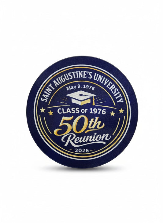 Saint Augustine's University — Class of 1976 | 50th Reunion Commemorative Glass Cutting Board