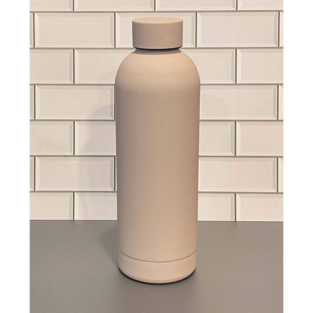 CUSTOM ETCHED .5L RUBBER COATED WATER BOTTLE