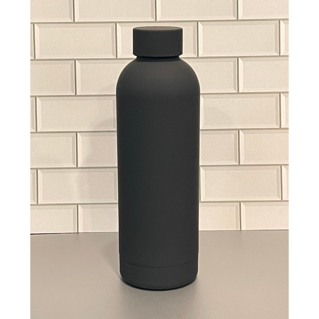 CUSTOM ETCHED .5L RUBBER COATED WATER BOTTLE