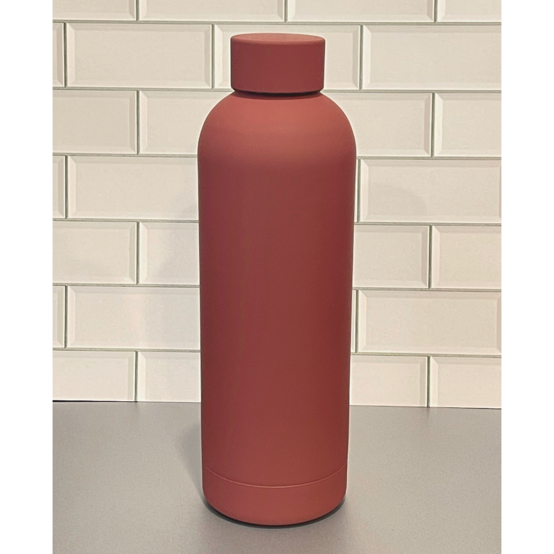 CUSTOM ETCHED .5L RUBBER COATED WATER BOTTLE