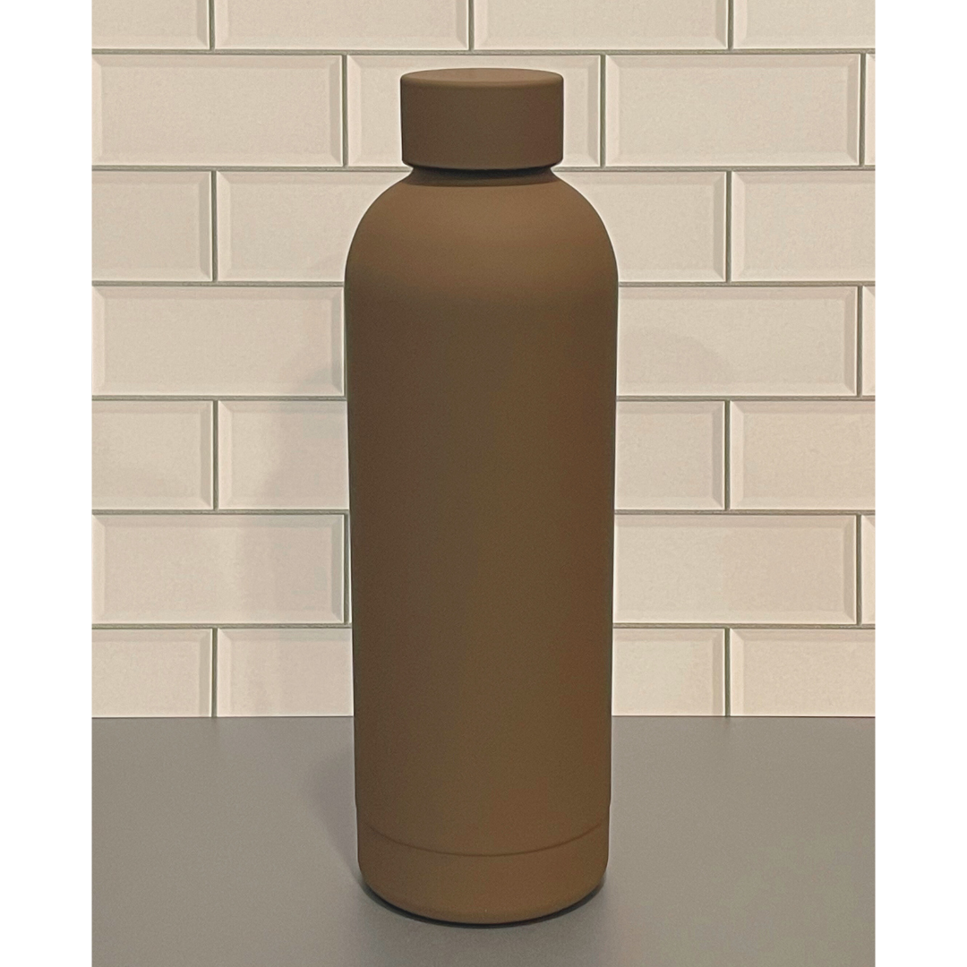 CUSTOM ETCHED .5L RUBBER COATED WATER BOTTLE