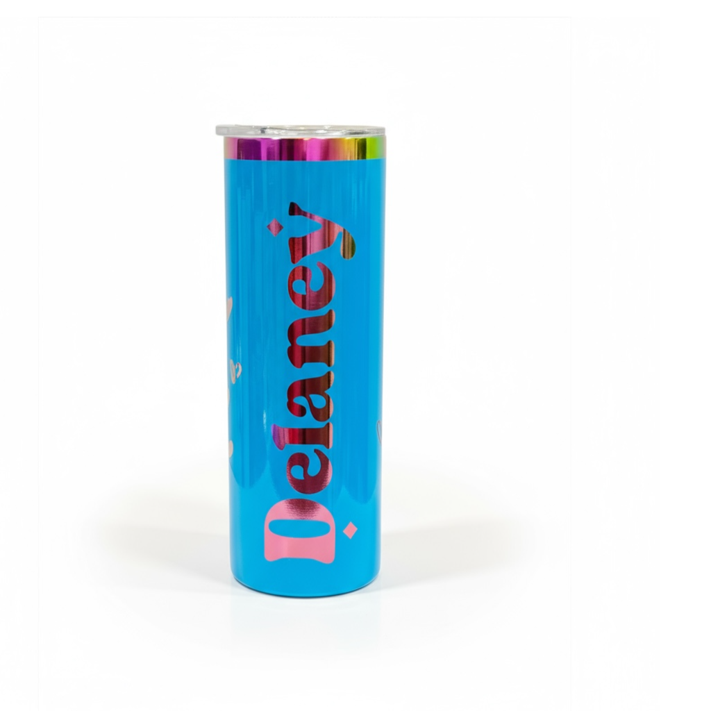 Custom Order Skinny 20oz Rainbow Electroplated Tumbler