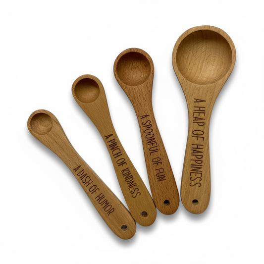 Wooden Engraved Measuring Spoons