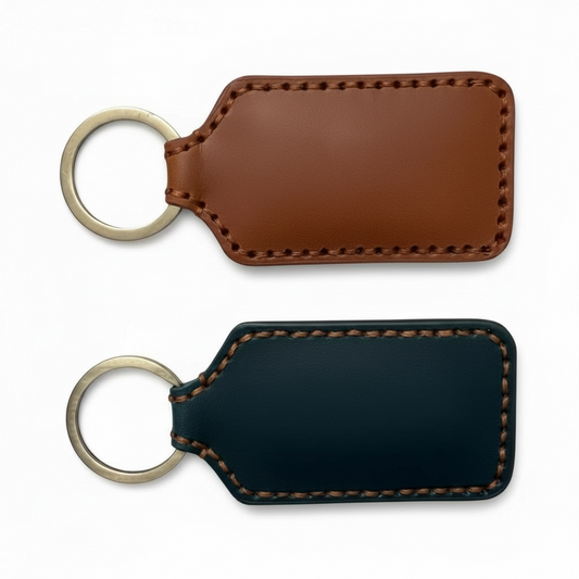 Custom Engraved Leather Keychain