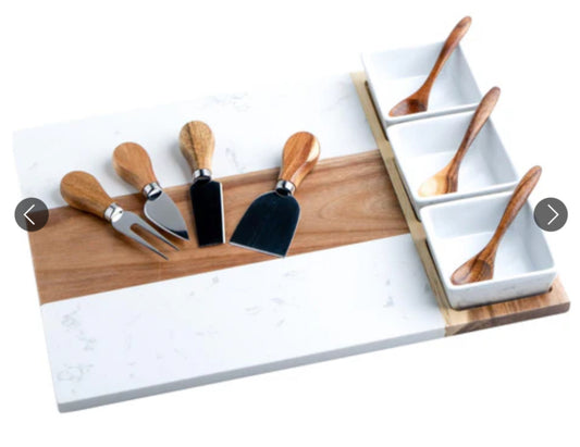 Marble Charcuterie Board Set