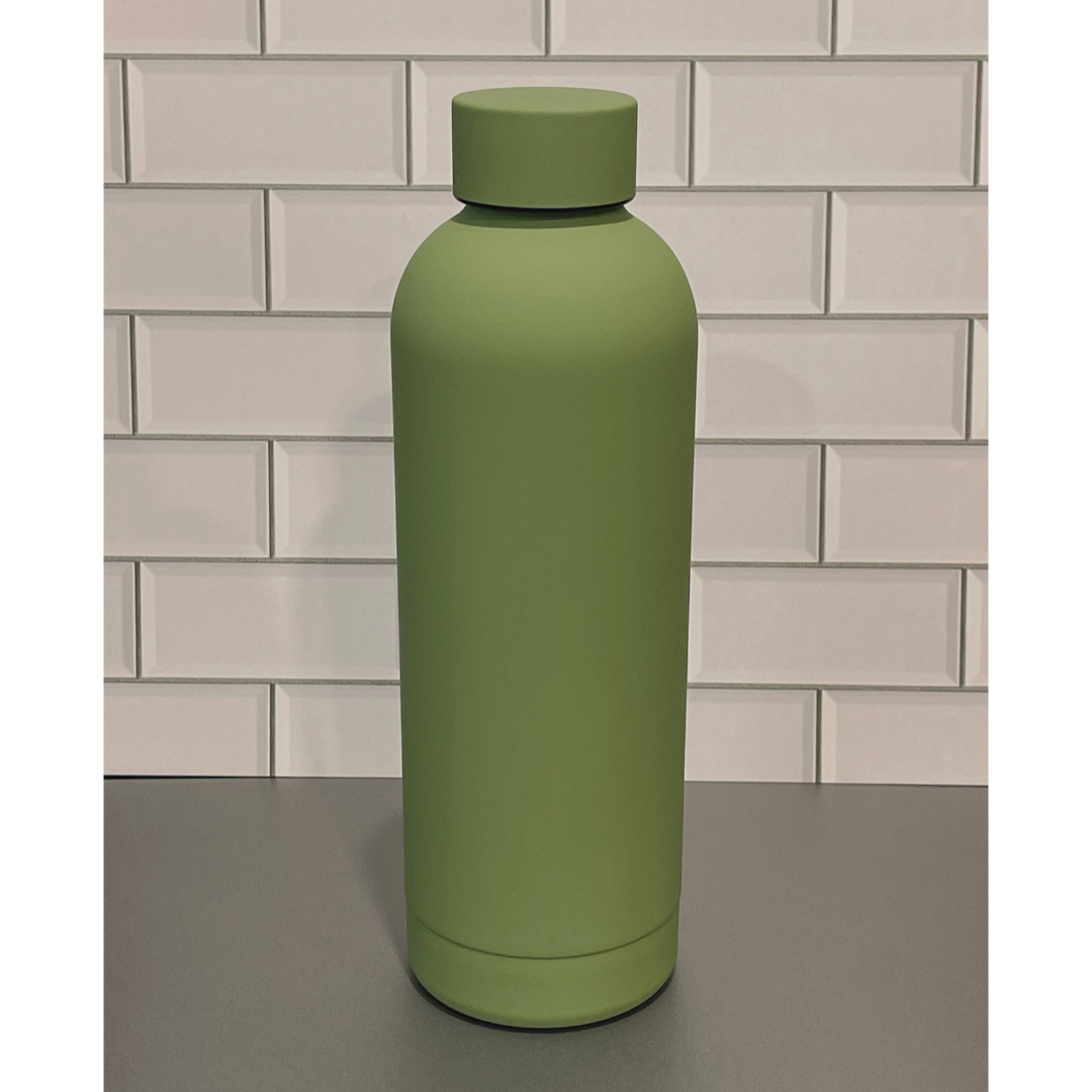 CUSTOM ETCHED .5L RUBBER COATED WATER BOTTLE