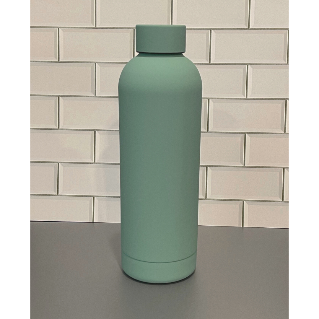 CUSTOM ETCHED .5L RUBBER COATED WATER BOTTLE