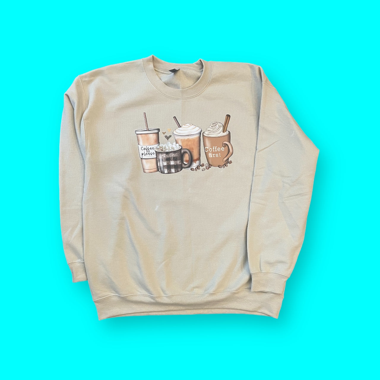 Coffee Please Sweat Cream Sweatshirt